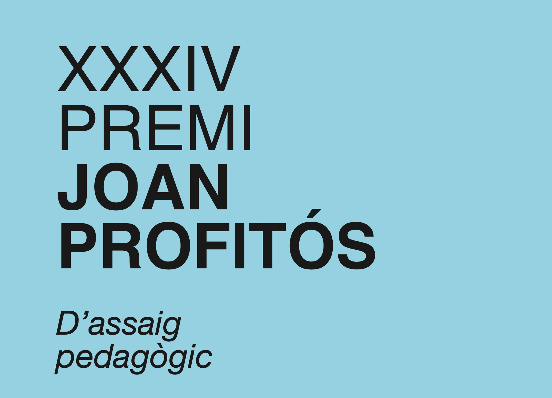 XXXIV Premi Joan Profitós d'assaig pedagògic