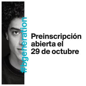 El 29 de octubre se abre el periodo de preinscripción para el curso 2020-2021