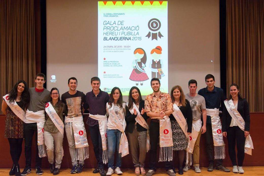 Adrian González i Patricia Bedoya proclamats Hereu i Pubilla Blanquerna 2015