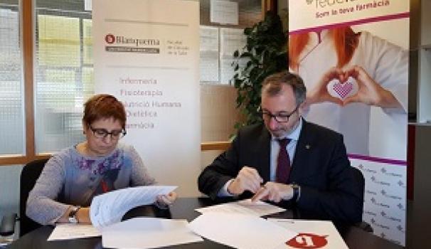 Blanquerna Salut signa un conveni amb Fedefarma per promocionar la professió farmacèutica